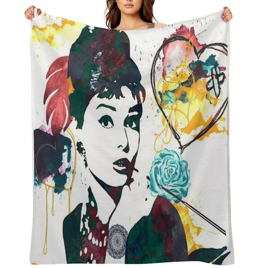 Audrey Hepburn Nature Colours Gift-ready Throw Blanket
