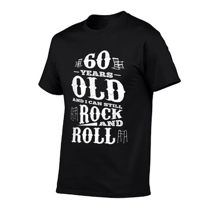 60 Years Old And I Can Still Rock And Roll 60th Birthday  Oversized Silhouette T-Shirt