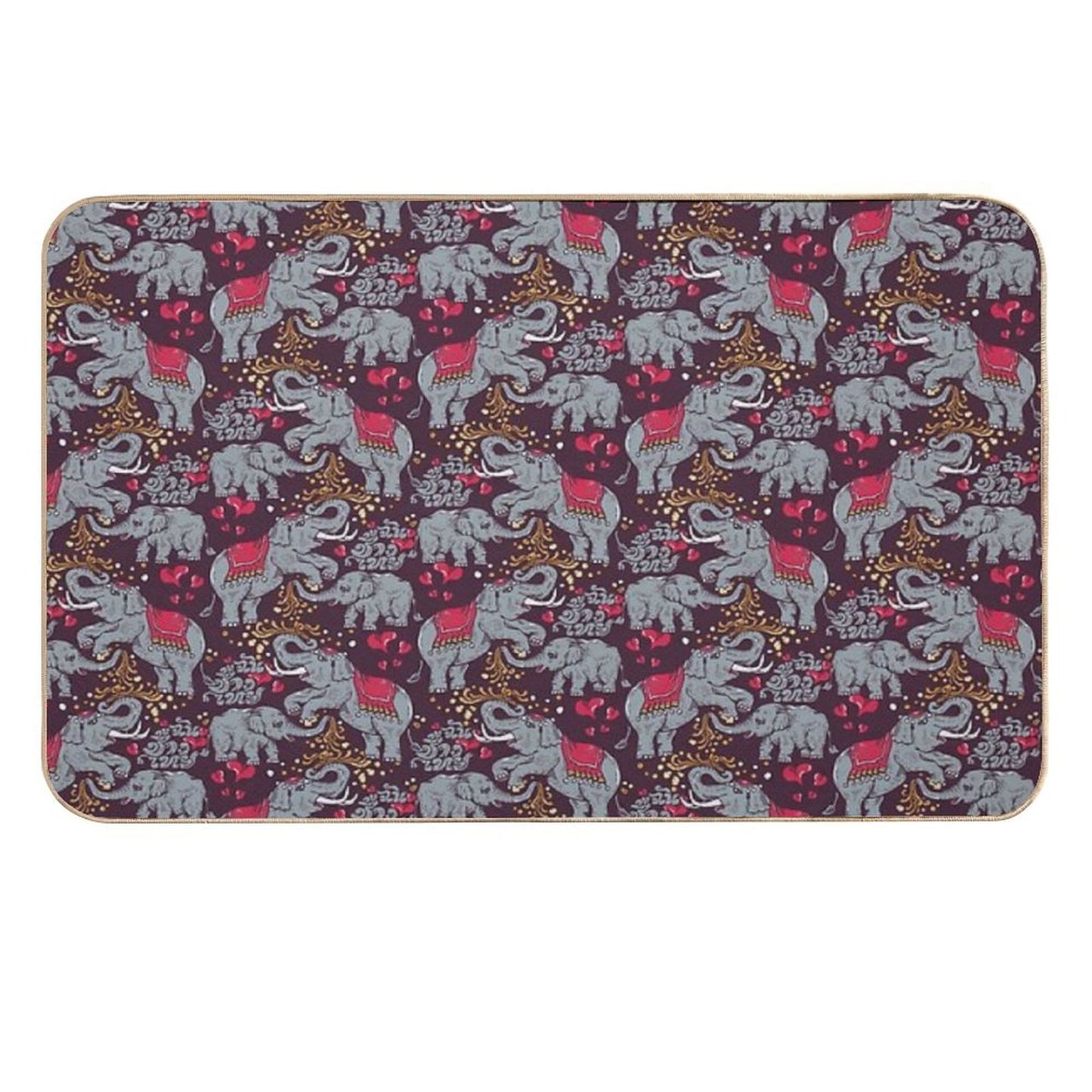 Thai Elephants Family  Odorless Bath Mat