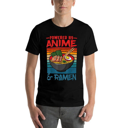 Powered By Anime  Ramen Love Anime Noodles Mens Women Kids  Vintage-inspired T-Shirt