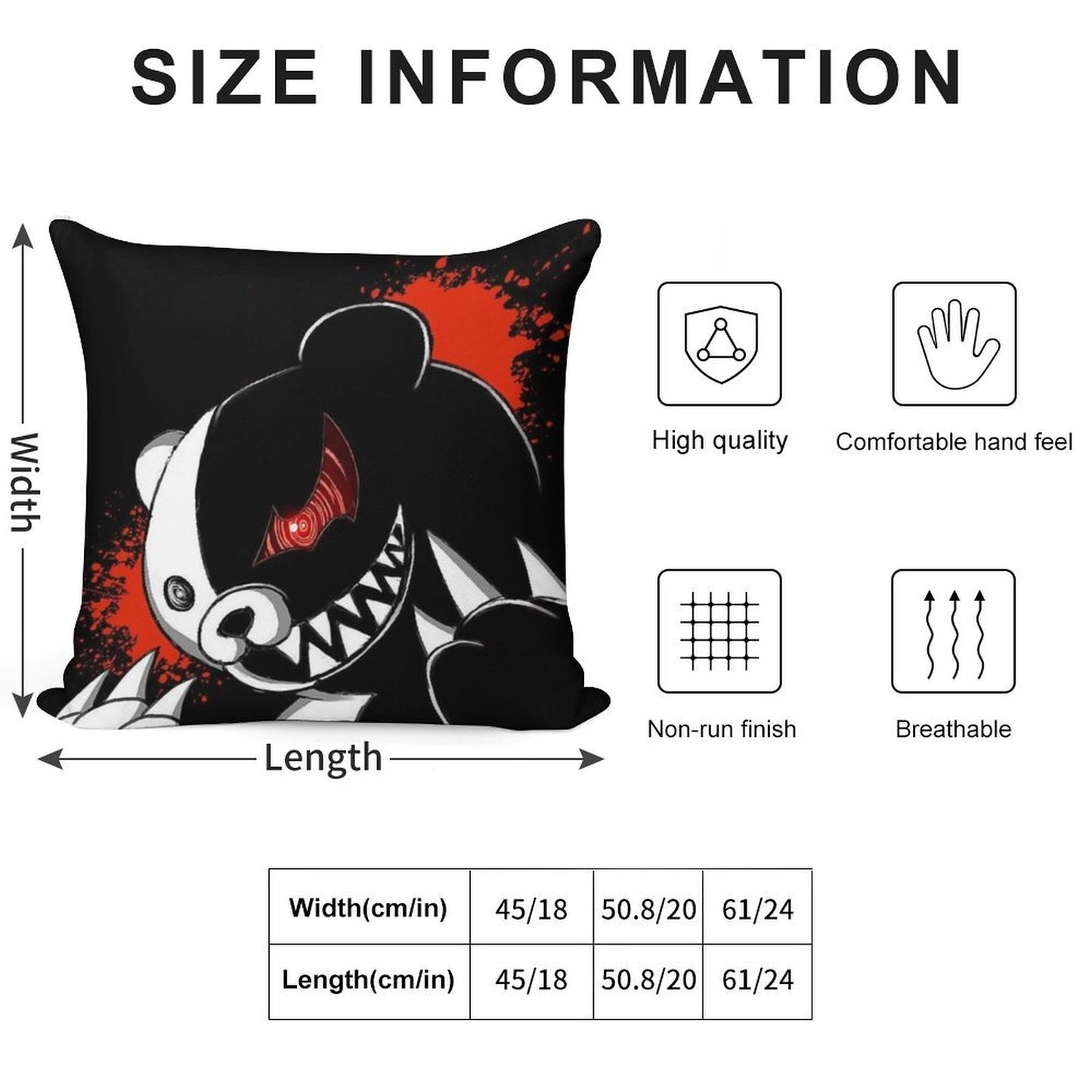 Monokuma Soft Ultra-Soft Texture Throw Pillow