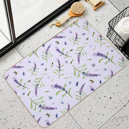 Relax with Lavender on Purple Backround  Odorless Bath Mat