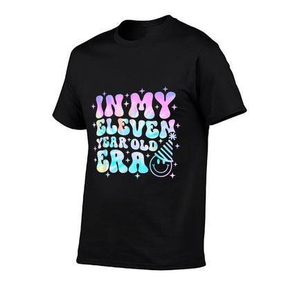 Groovy In My Eleven Year Old Era Girl 11th Birthday 11 Yrs  Fade-proof Color T-Shirt