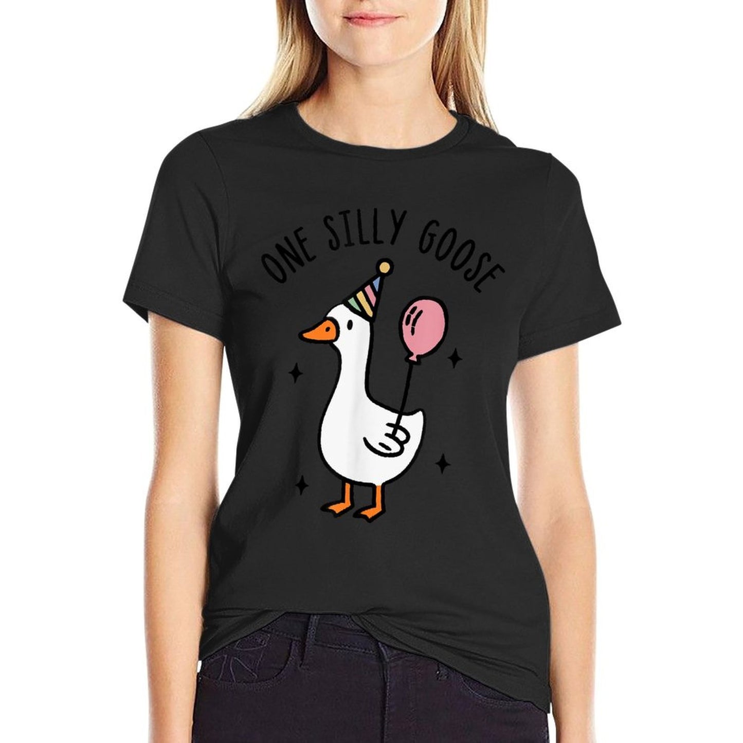 One Silly Goose Funny 1st First Birthday  Cotton T-Shirt