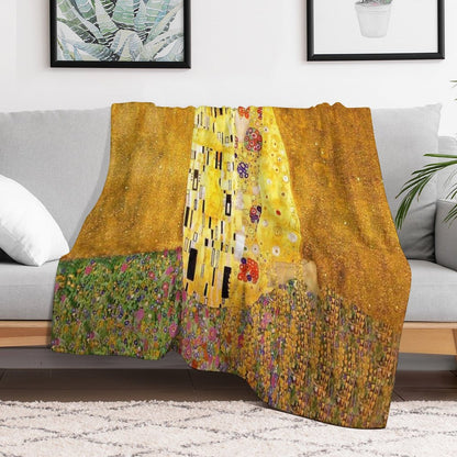 KLIMT THE  KISS Velvety-soft Throw Blanket