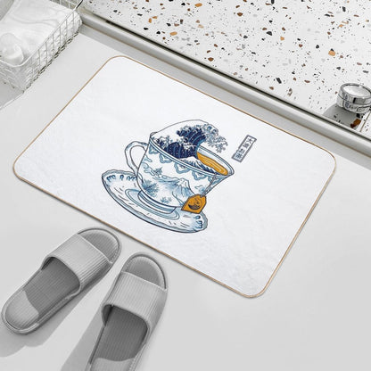 The Great Kanagawa Tea  Slip-Resistant Bath Mat