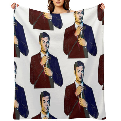 Pastel Holographic Bill Hader Sustainable Throw Blanket