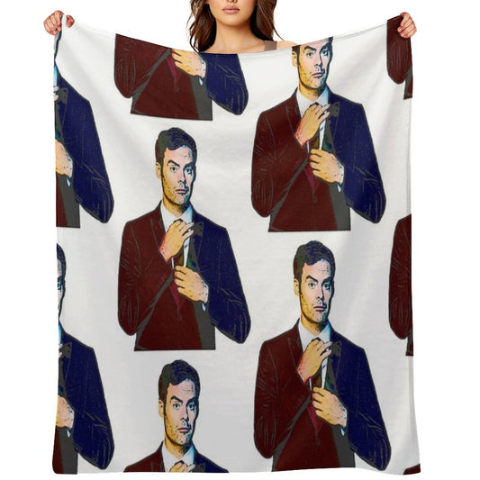 Pastel Holographic Bill Hader Sustainable Throw Blanket