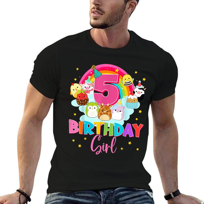 Happy 5th Birthday Squish Squad Mallow Girls Kids Cute  Tagless Design T-Shirt