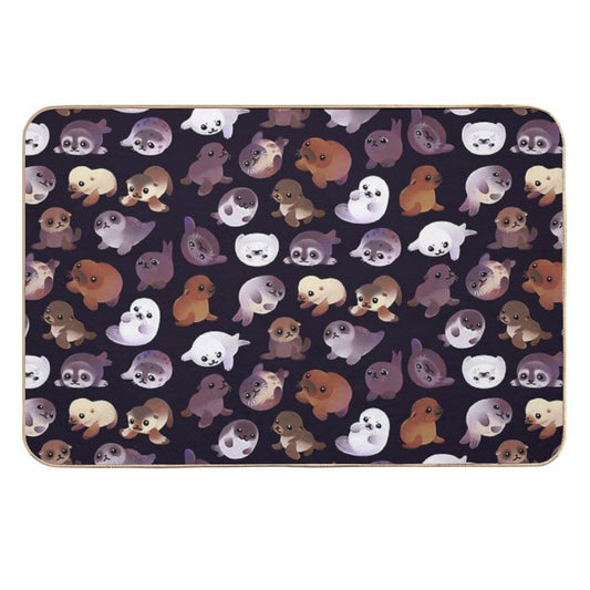 Seal Pup - Dark  Easy Maintenance Bath Mat