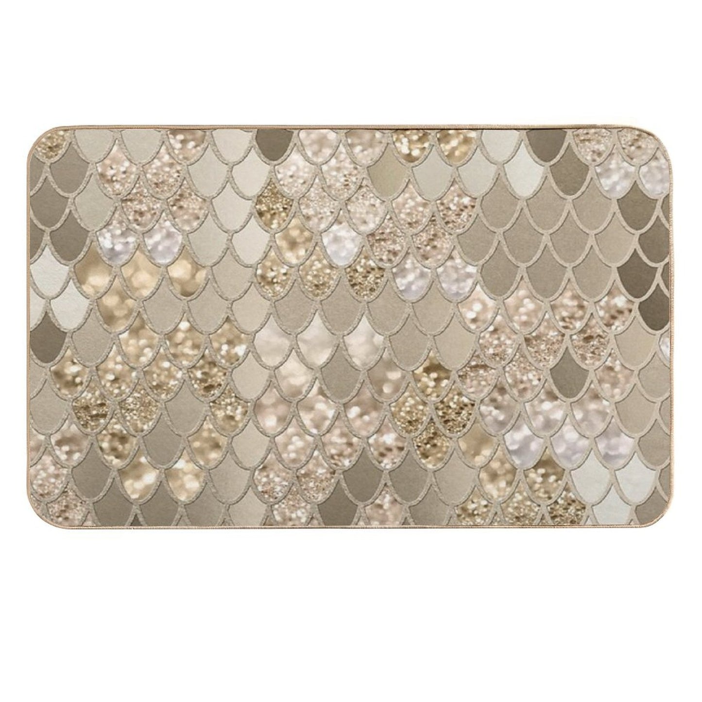 Mermaid Scales #5 (Photo of Glitter Only - Not Reflective)  Easy Maintenance Bath Mat