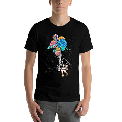 Astronaut Holding Planet Balloons Tshirt BoysGirls STEM Kids  Moisture-wicking T-Shirt