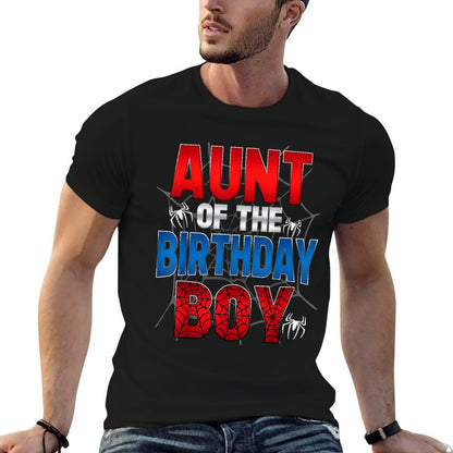 Aunt Of The Birthday Boy Matching Family Spider Web  Versatile T-Shirt