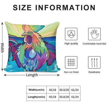 Beach Rooster Soft Fade-Resistant Throw Pillow