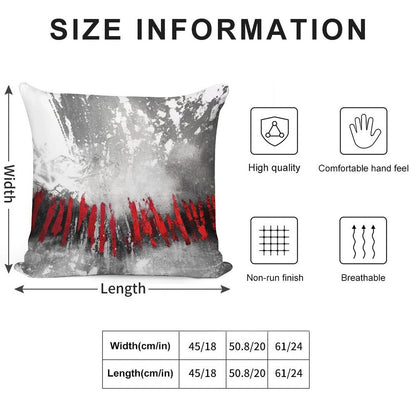 Red Gray Abstract Soft Easy Maintenance Throw Pillow
