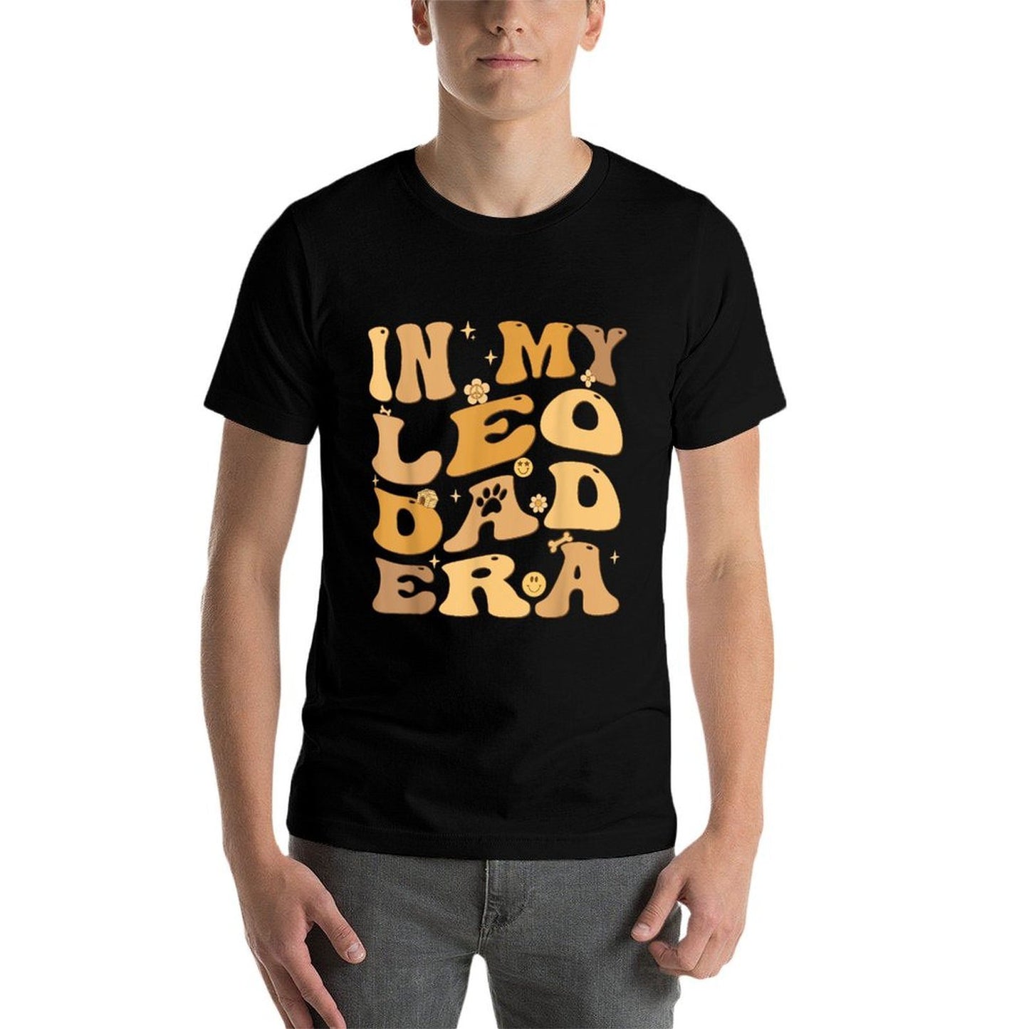 In My Leo Dad Era Groovy Leonberger Dog Owner  Wrinkle-resistant T-Shirt