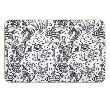 American Traditional Tattoo Flash Print Variant Durable Bath Mat