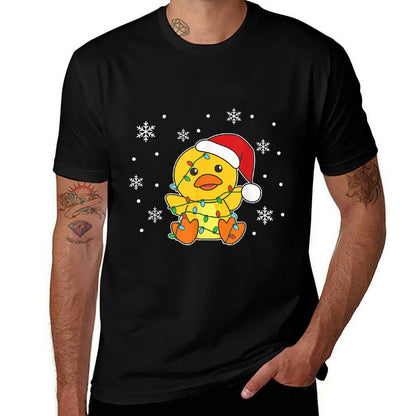Duck Merry Christmas Winter Animals Duck  Graphic-printed T-Shirt