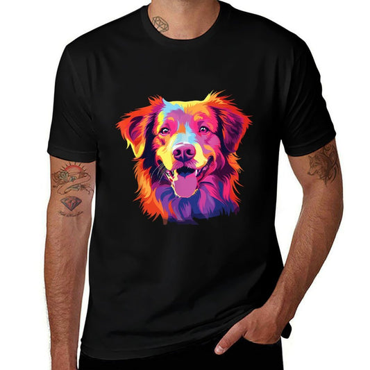 Watercolor Colorful Nova Scotia Duck Tolling Retriever Dog  Affordable Price T-Shirt