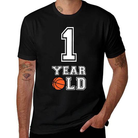 Kids 1 Year Old Basketball Birthday Boys 1st Birthday Gift  Cotton T-Shirt