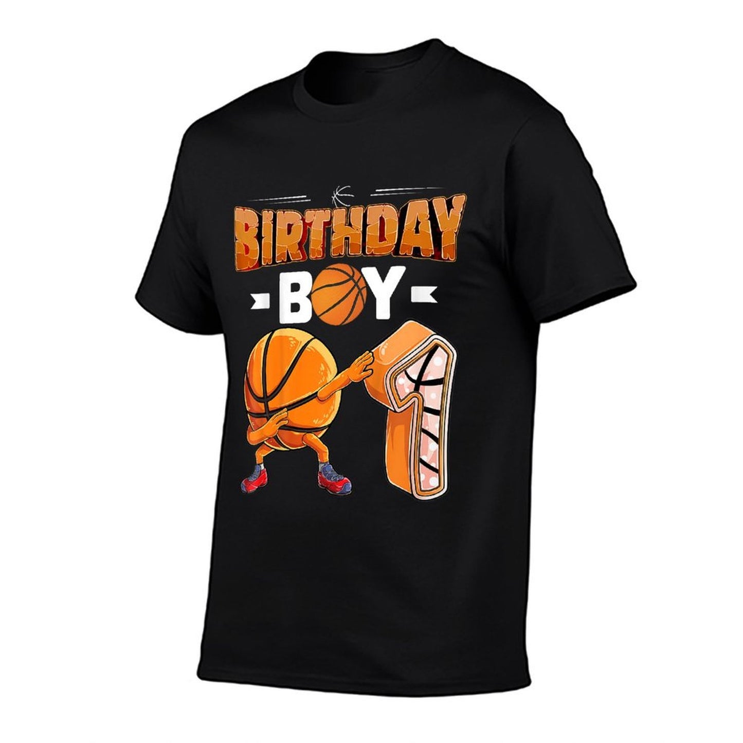Kids Dabbing Basketball Ball Birthday Boy 1 Year Old 1st Birthday  Durable T-Shirt