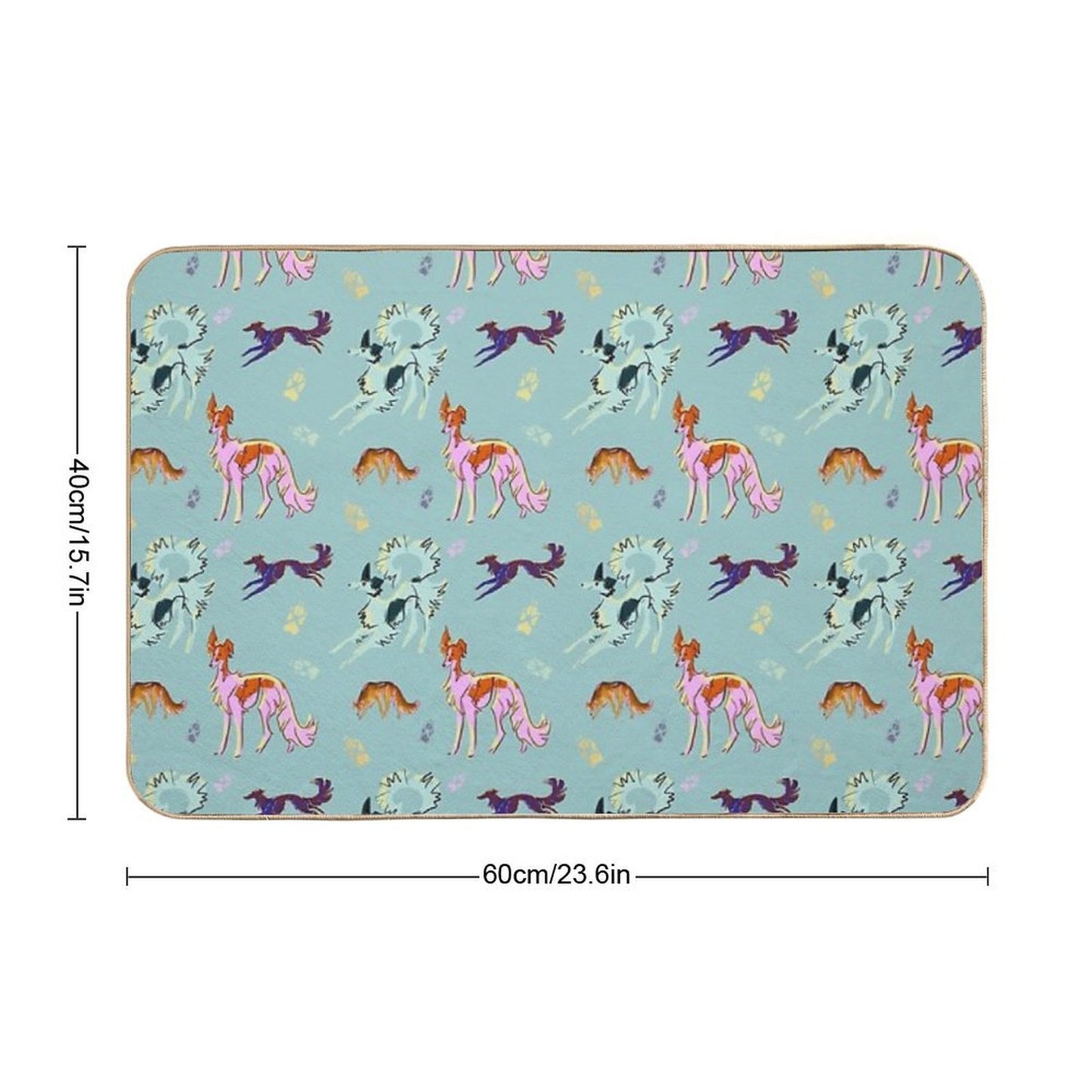 Silken Pattern on Blue  Stain-Proof Bath Mat