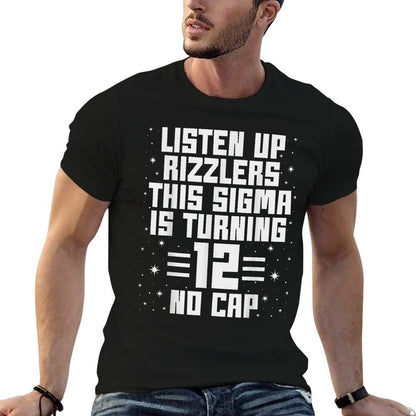 This Sigma Is Turning 12 Years Old Boys Girls 12th Birthday  Ribbed Collar T-Shirt