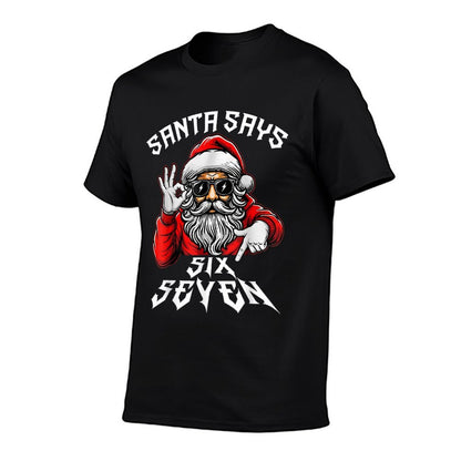 Christmas Santa 6 7 Six Seven Gen Z Alpha Meme Slang Xmas  Slim-fit Cut T-Shirt