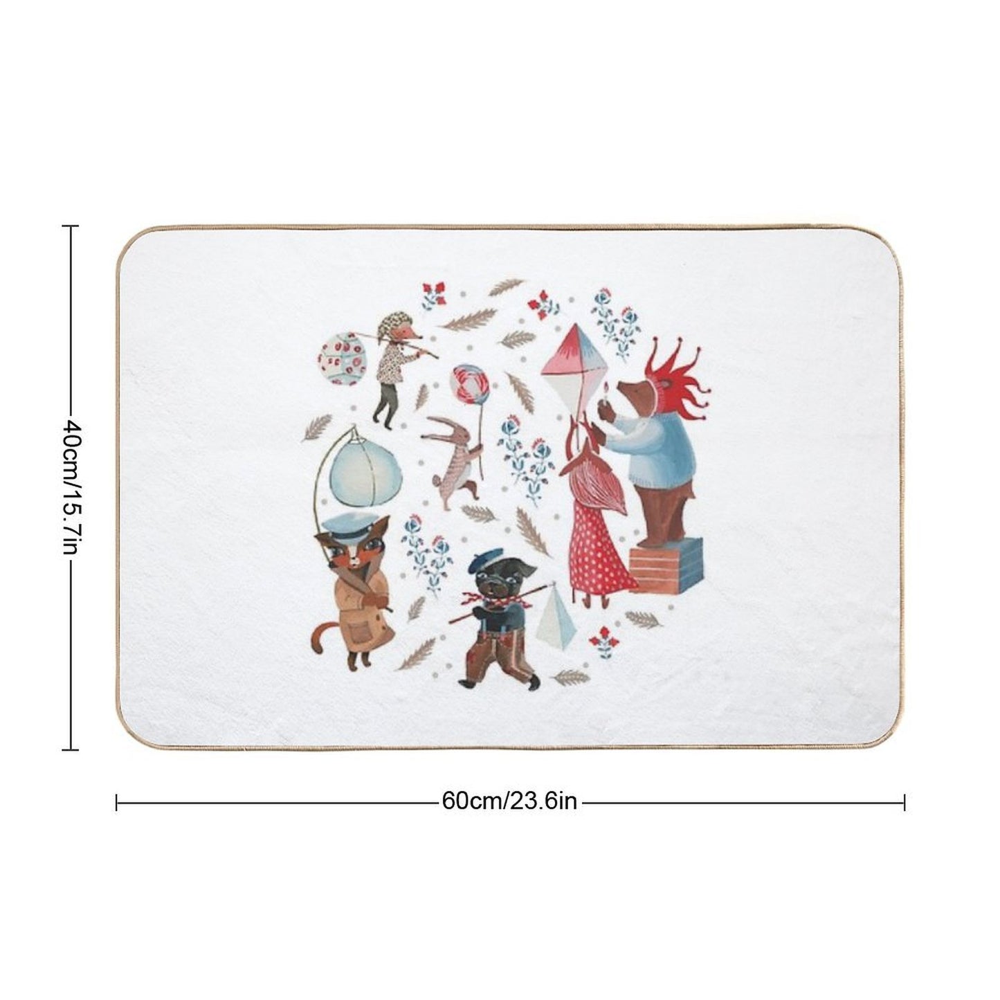 Lantern Parade - Snow  Stain-Proof Bath Mat