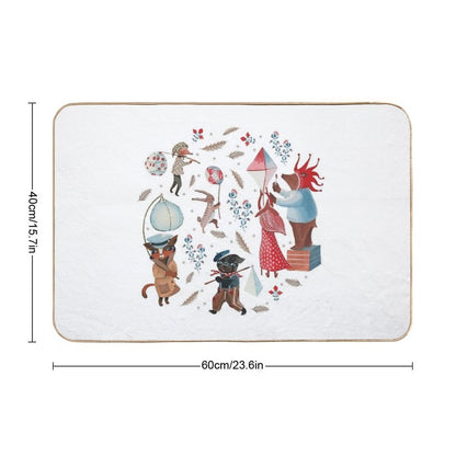 Lantern Parade - Snow  Stain-Proof Bath Mat