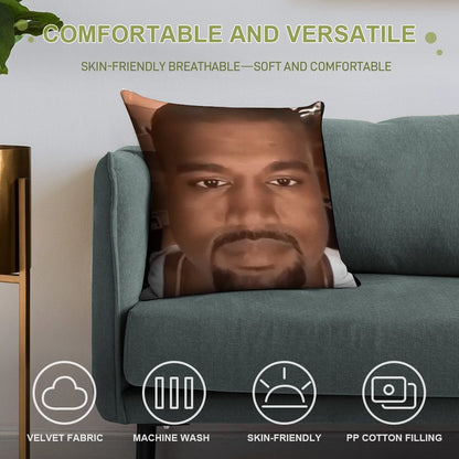 Kanye West Stretched Meme  TikTok Meme  Ye Soft Style Accent Throw Pillow