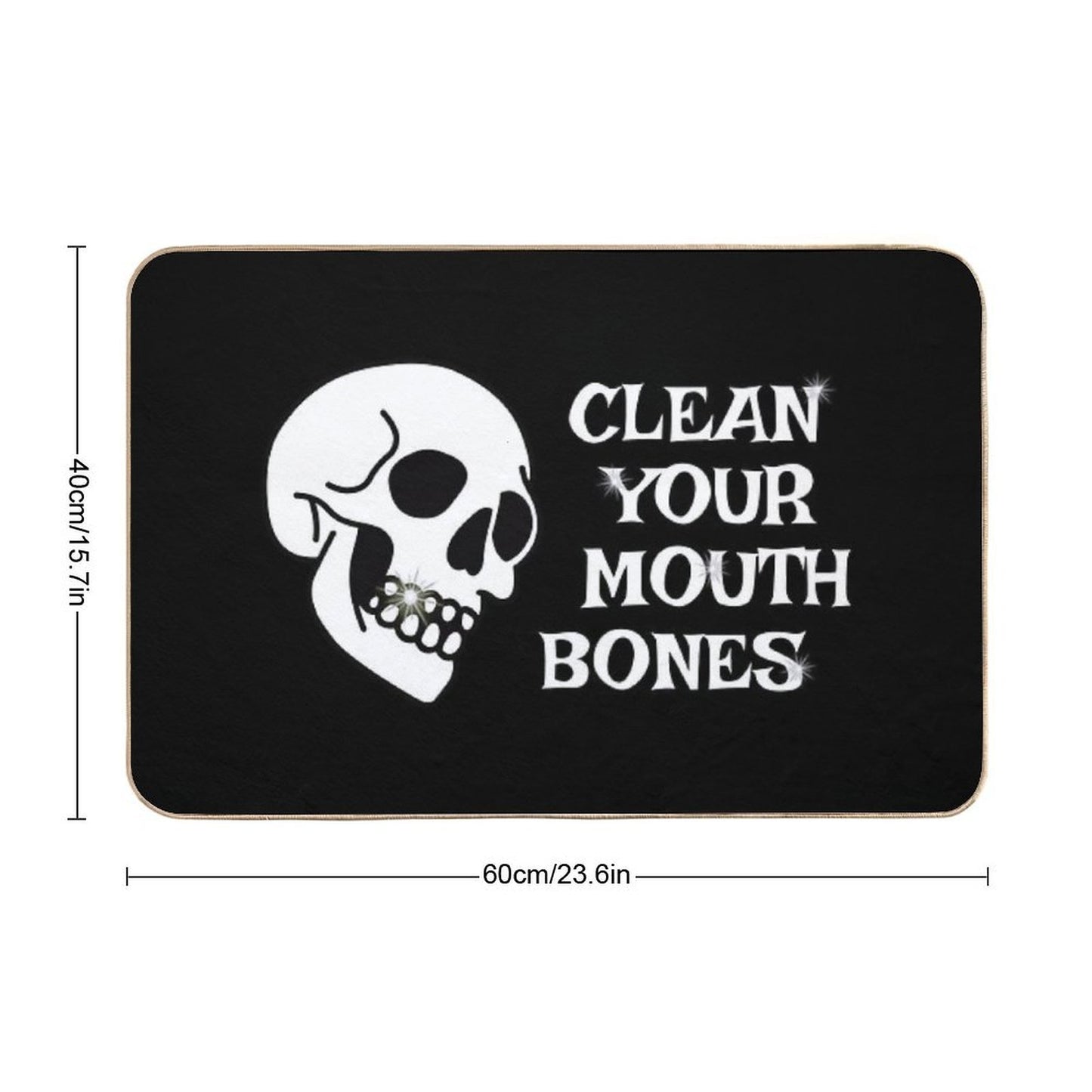 Clean Your Mouth Bones - White  Multi-Purpose Bath Mat