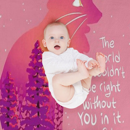 The World Wouldn't Be Right Without You Snowy Sunset Fox Gift-ready Throw Blanket