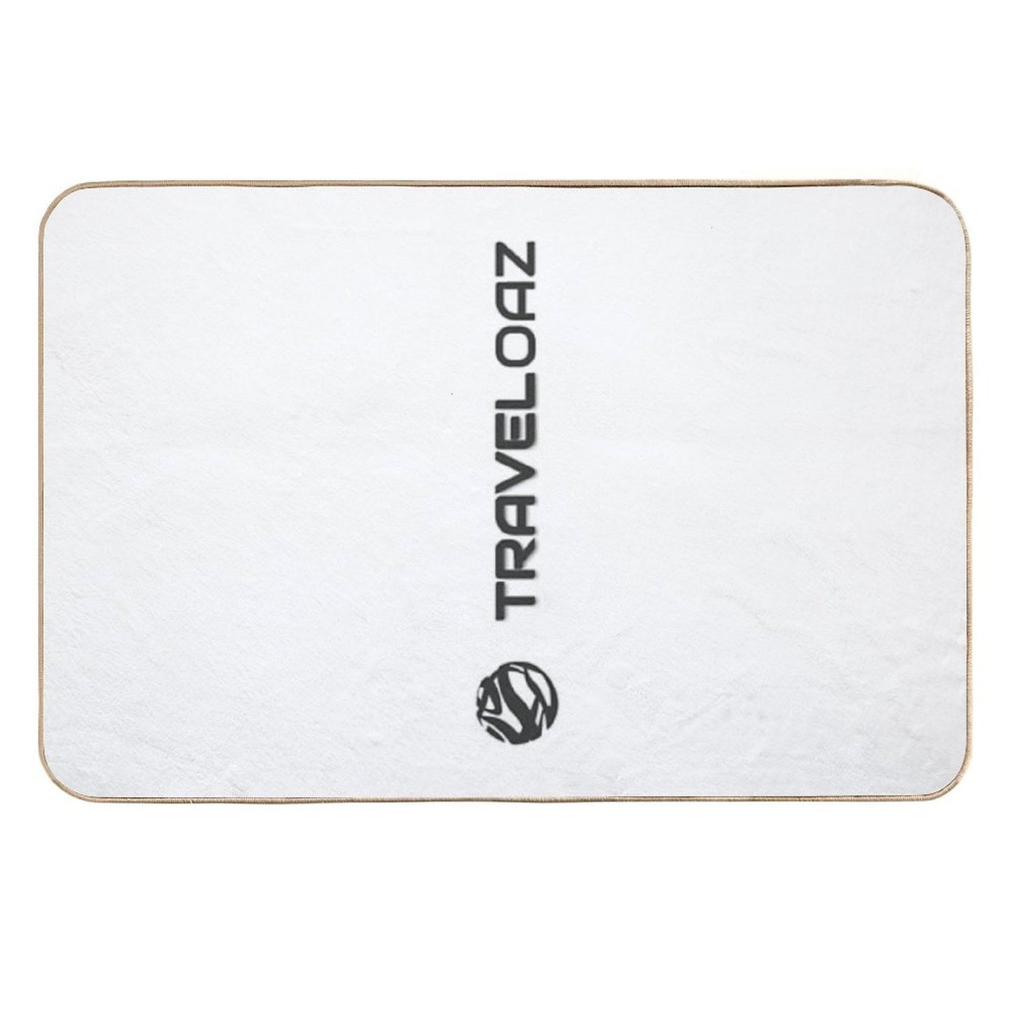 Vertical Version of TravelOAZ Monochromatic Pantone Normal Size Full Logo  Rapid-Drying Bath Mat