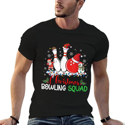 Christmas Bowling Squad Xmas Lights Santa Bowling Player  Easy-care T-Shirt