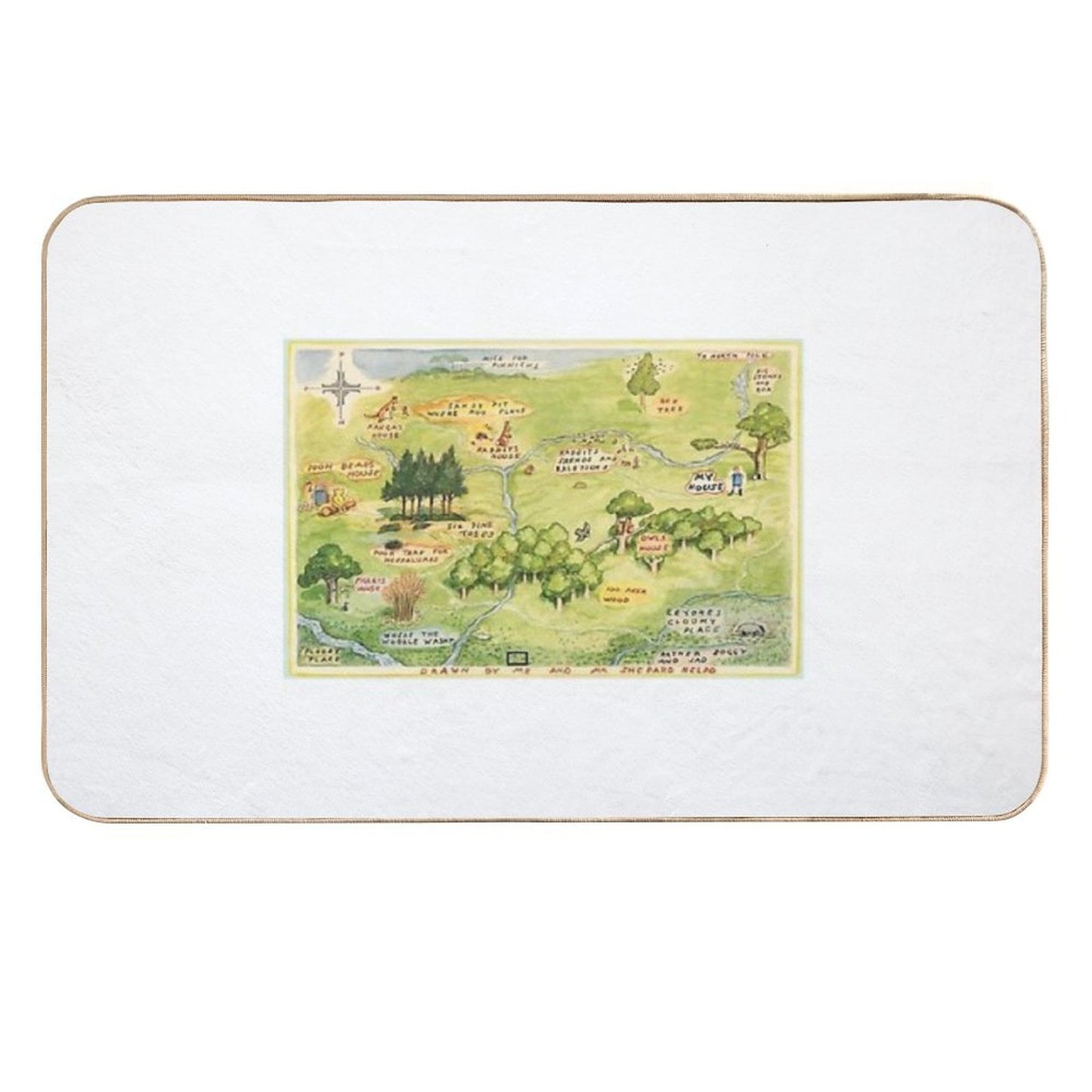 Hundred Acre Woods Map  Rapid-Drying Bath Mat