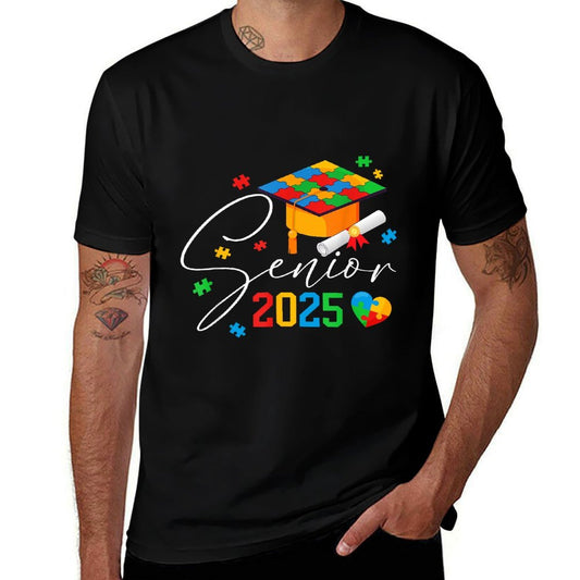 Puzzle Autistic Senior 2025 Autism Graduation Boys Girls  Classic T-Shirt