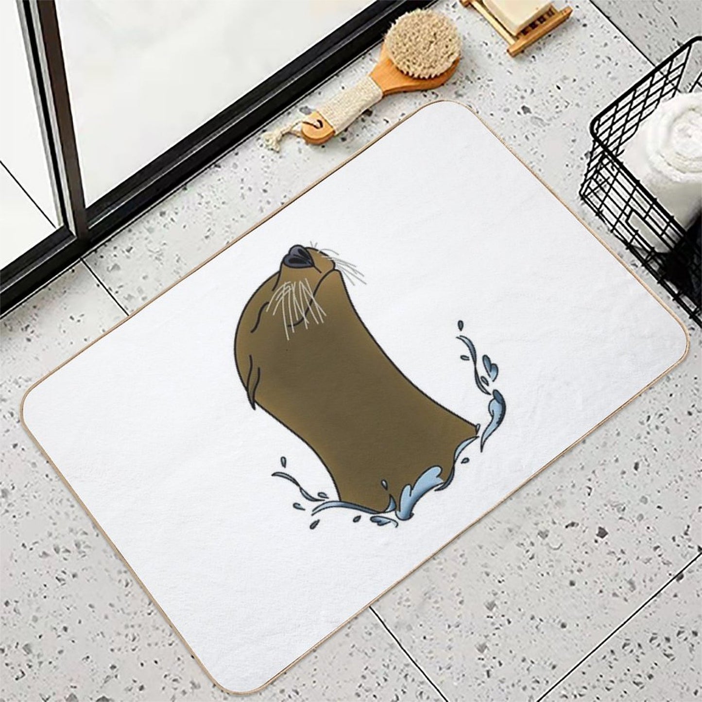 Happy Sea Lion  Slip-Resistant Bath Mat