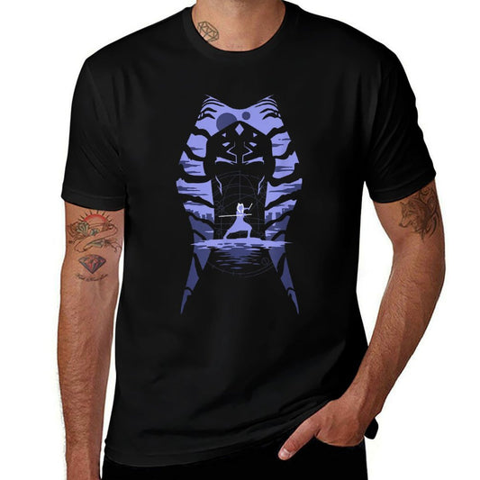 Star Wars Ahsoka Fighting Pose Montral Silhouette  Wrinkle-resistant T-Shirt