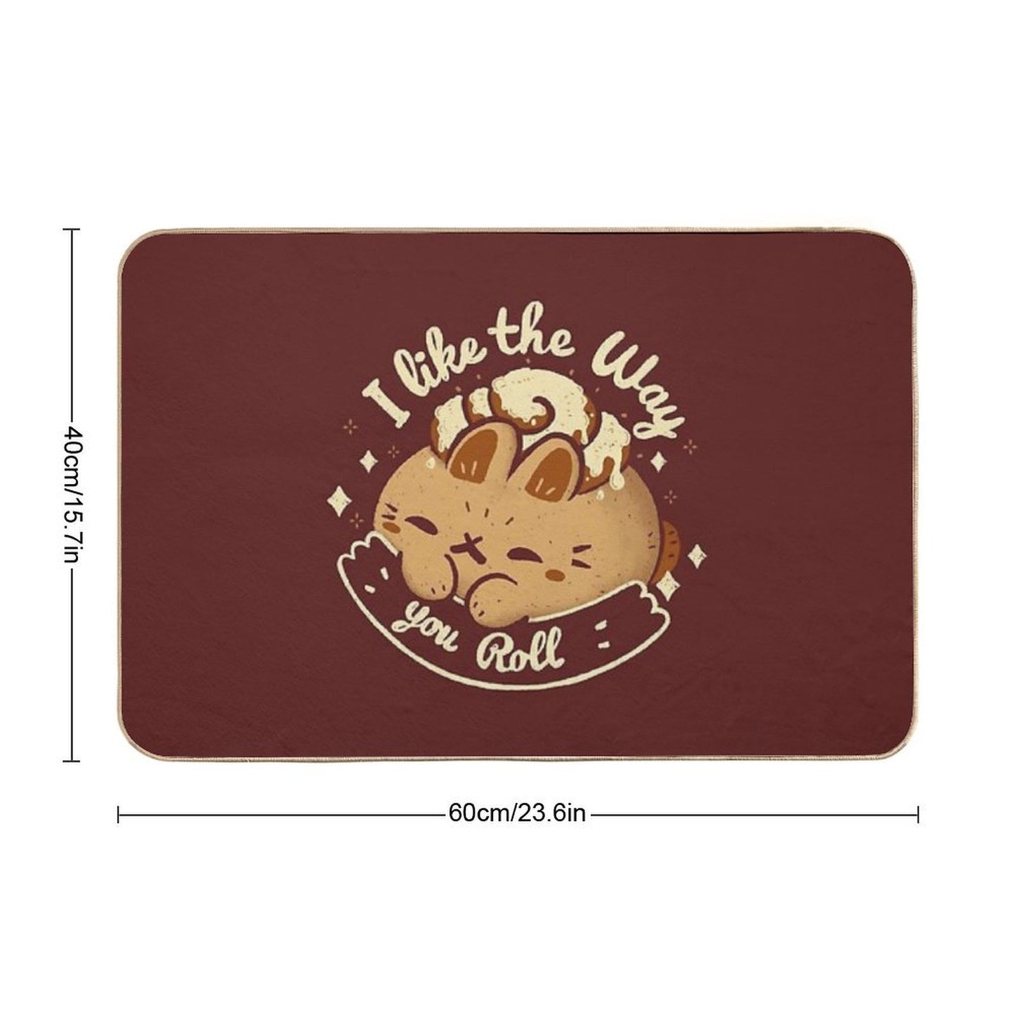 Kawaii Cinnamon Roll Bunny  Repositionable Bath Mat