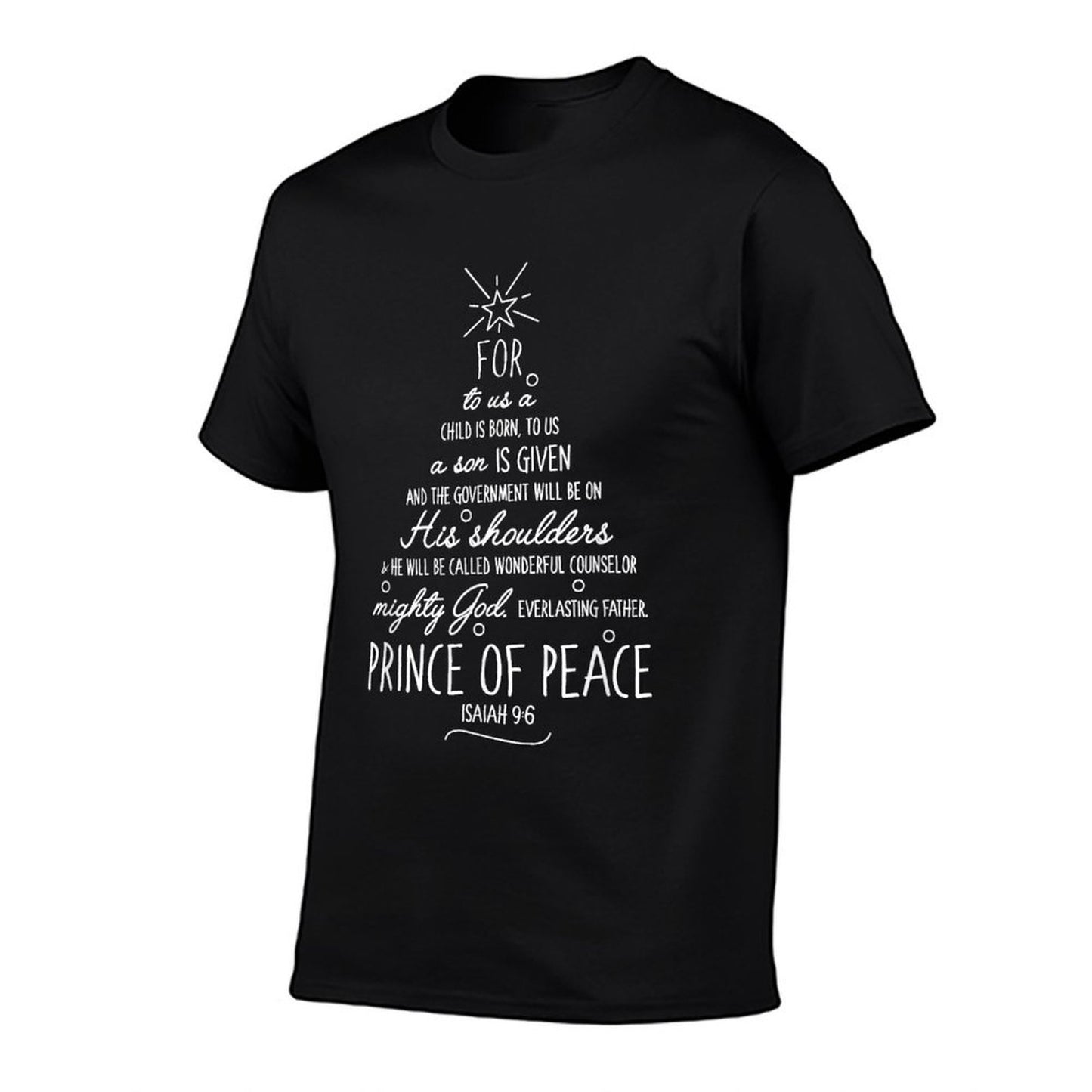 Christmas Bible Verse To Us A Child Is Born Isaiah 9 6 Gift  Trendy Pattern T-Shirt