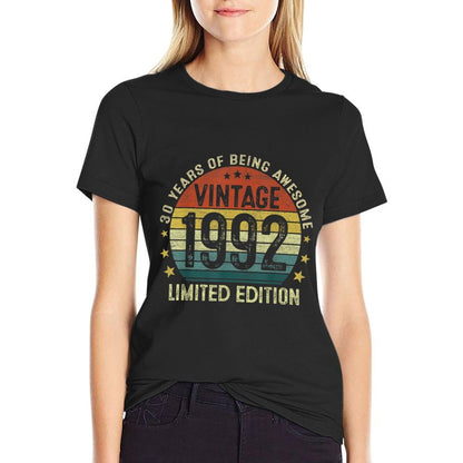 Vintage 1992 Limited Edition 30 Year Old Gifts 30th Birthday  Tagless Design T-Shirt