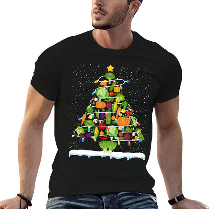 Lunch Lady Vegetable Food Christmas Tree Funny Xmas Gifts Sweatshirt  Breathable T-Shirt