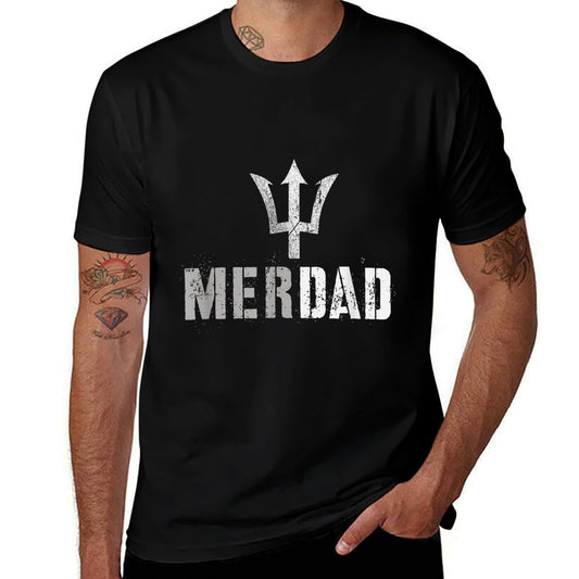 Funny MERDAD Protector Mer Father Mermaid Daughter Guard Dad  Graphic-printed T-Shirt