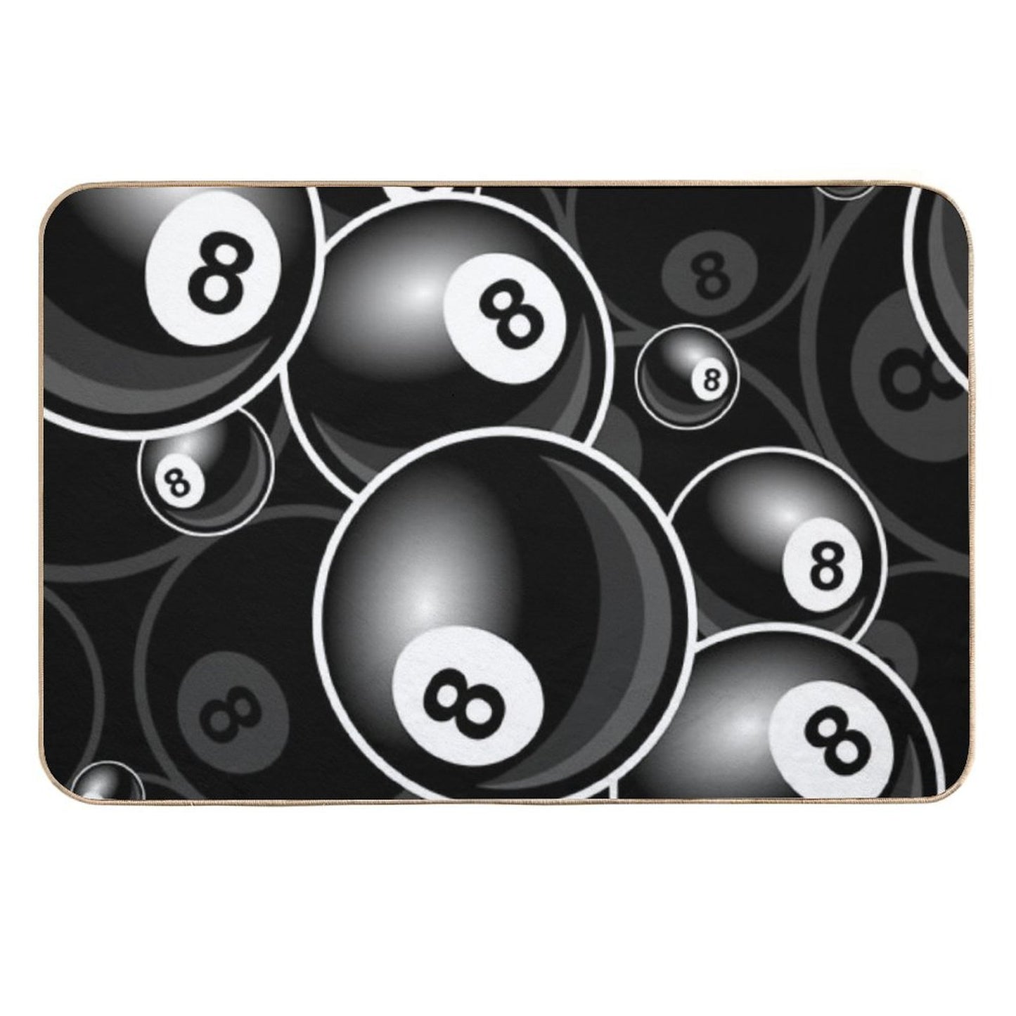 Billiards Black 8 Ball 8-Ball Black And White  Easy Maintenance Bath Mat