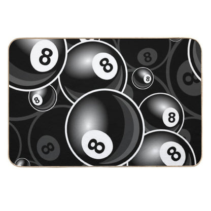 Billiards Black 8 Ball 8-Ball Black And White  Easy Maintenance Bath Mat