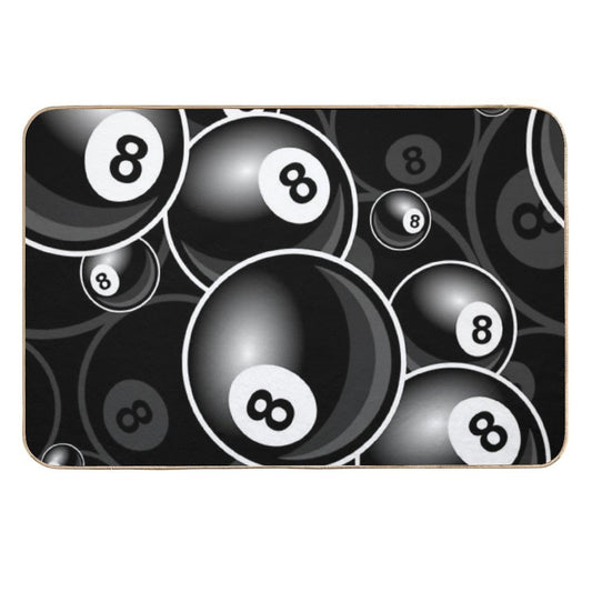 Billiards Black 8 Ball 8-Ball Black And White  Easy Maintenance Bath Mat
