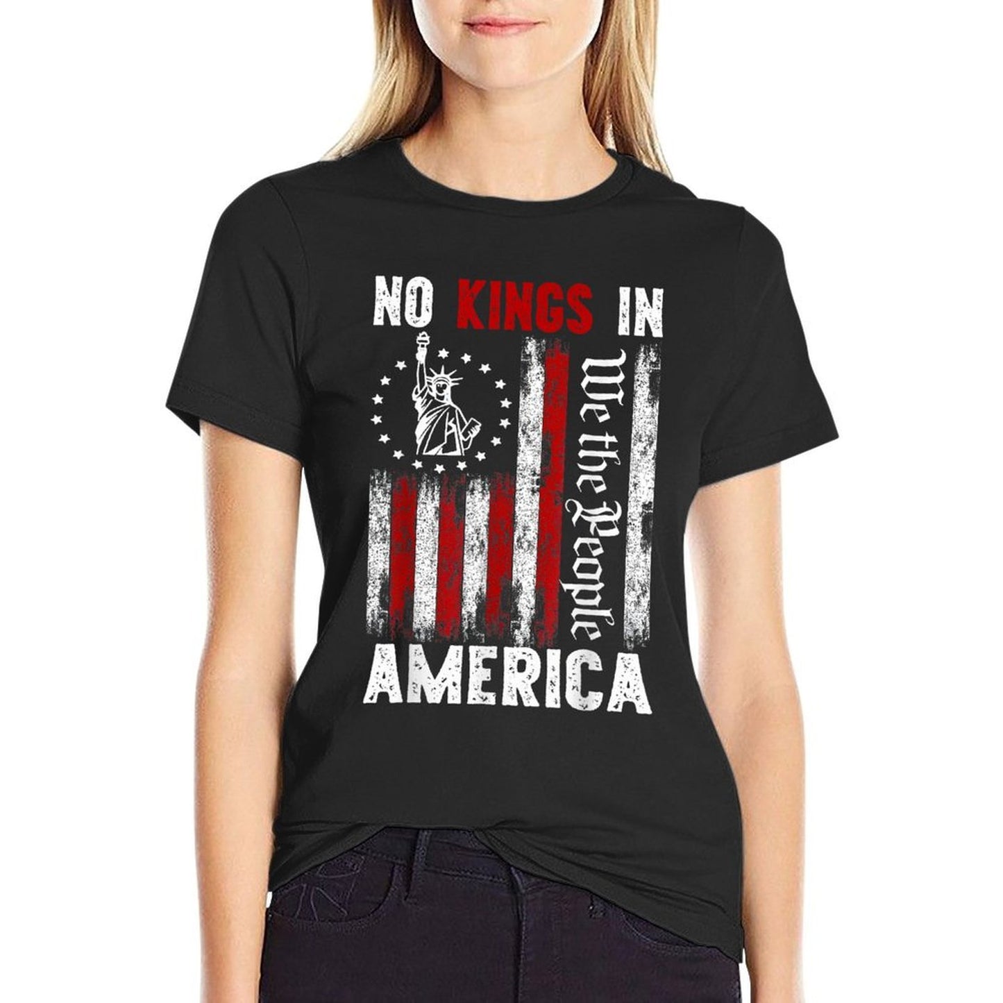 No Kings In America, Democracy, We The People  Cotton T-Shirt