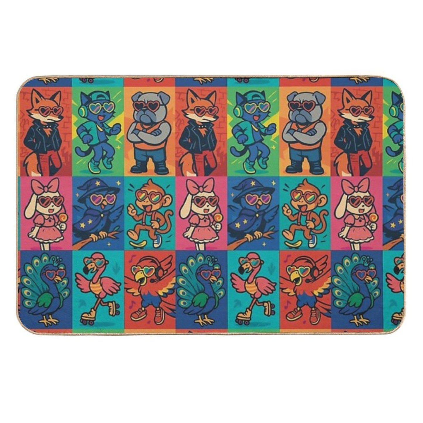 Beasts And Beats  Rapid-Drying Bath Mat