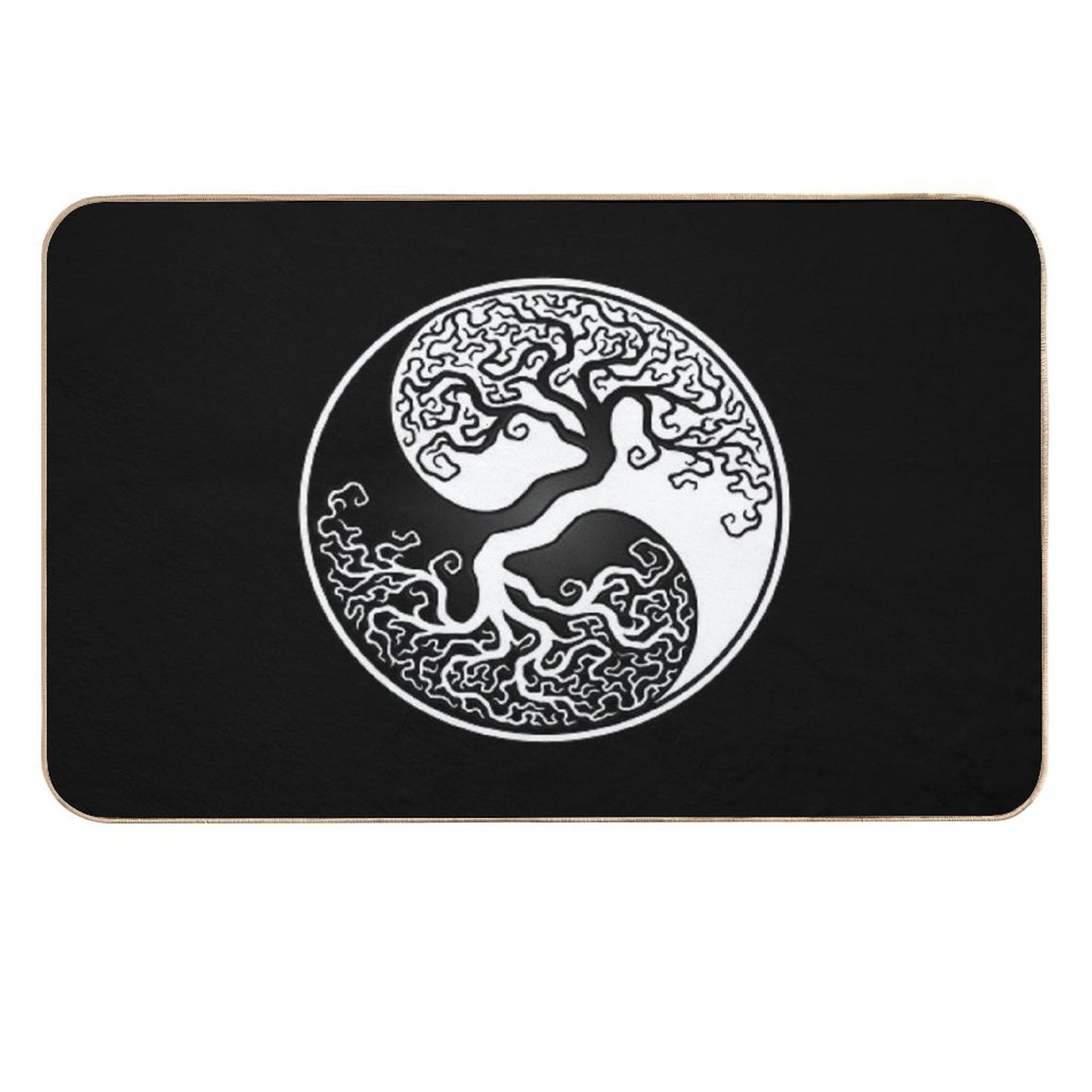 White And Black Tree of Life Yin Yang  Versatile Bath Mat